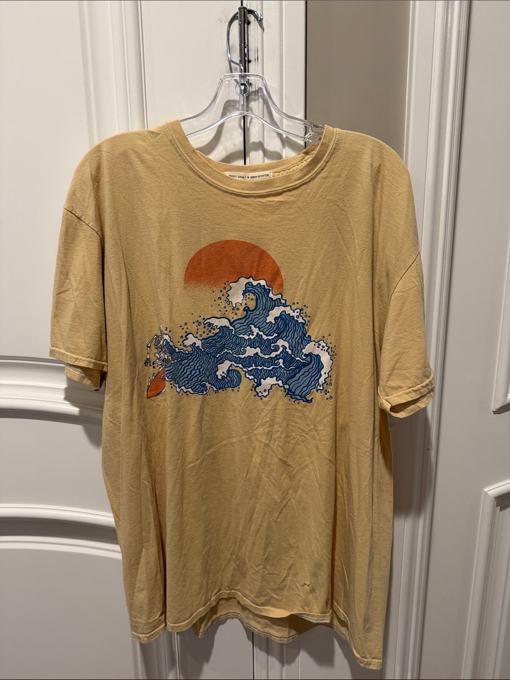 Project Social T Yellow Graphic Tee with Blue Wave and Orange Sun